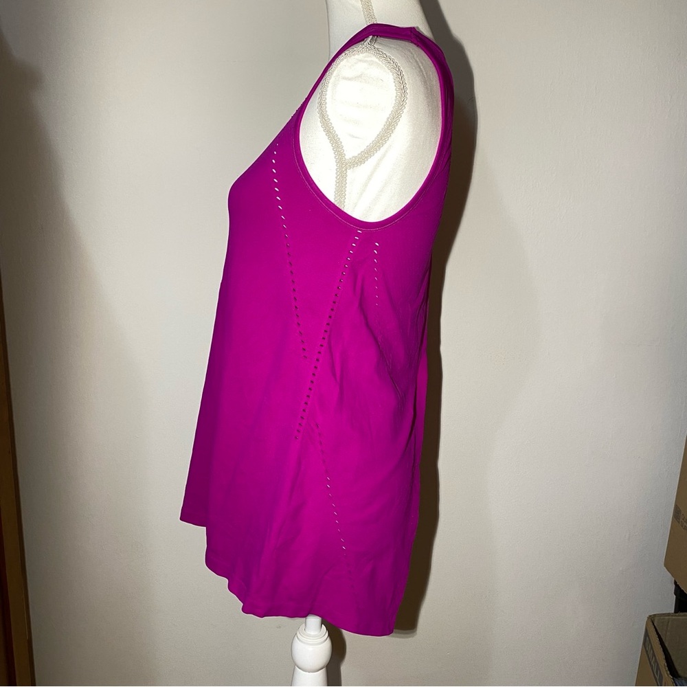 Athleta Women's Extra Small Foothill Seamless Tank Top Split Back Pink Barbie - Picture 4 of 6
